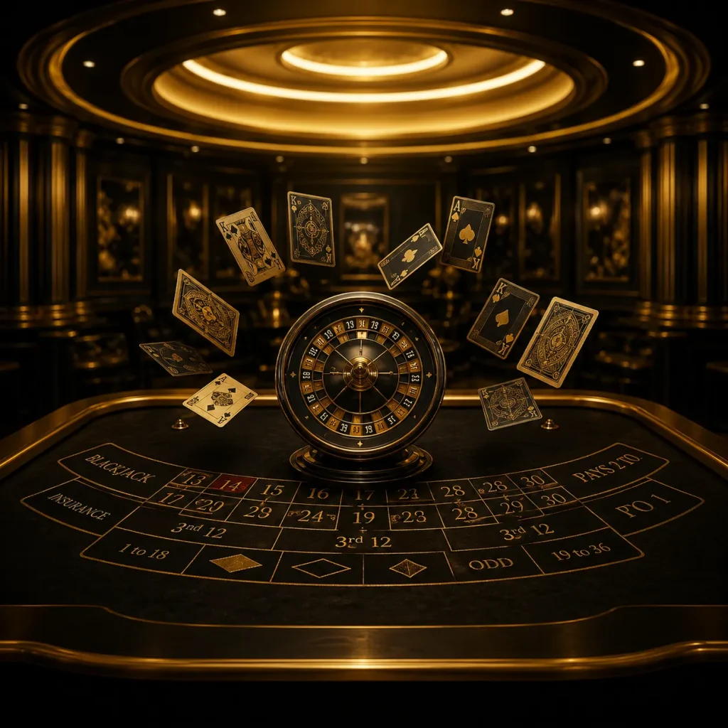 Golden elegance at the casino table Golden elegance at the casino table