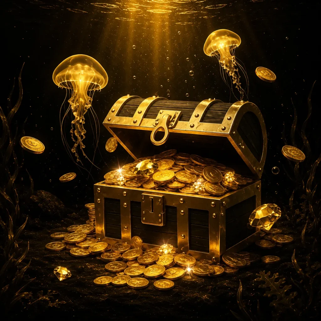 Golden treasure beneath the sea