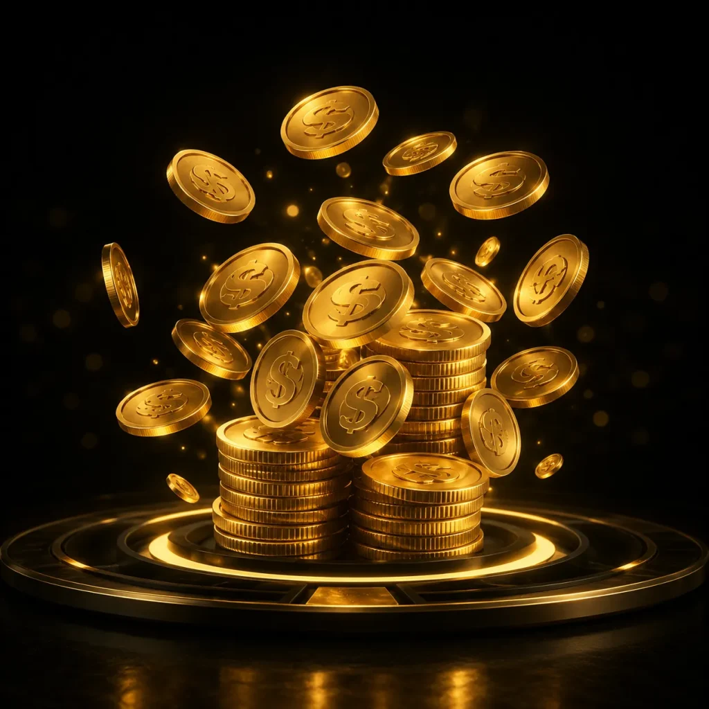 Golden wealth in a glowing ring