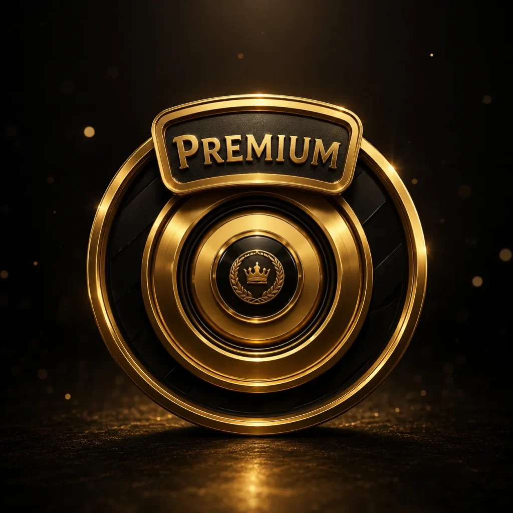 Luxurious golden premium medallion badge Luxurious golden premium medallion badge