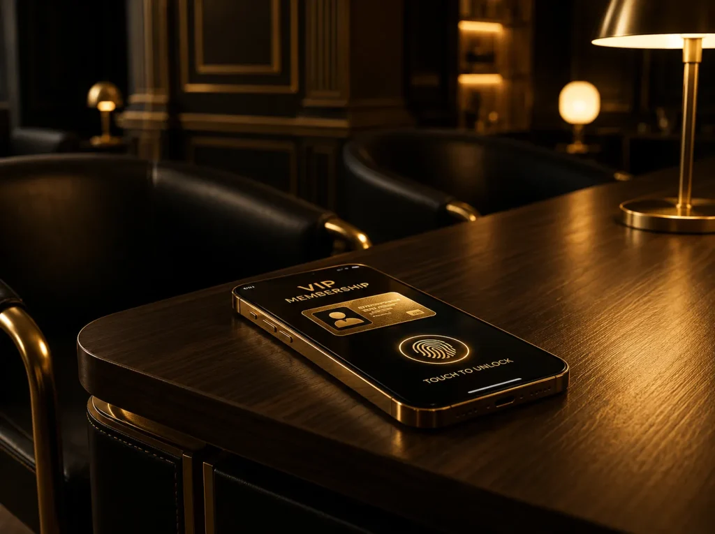 Sophisticated gold-accented office space